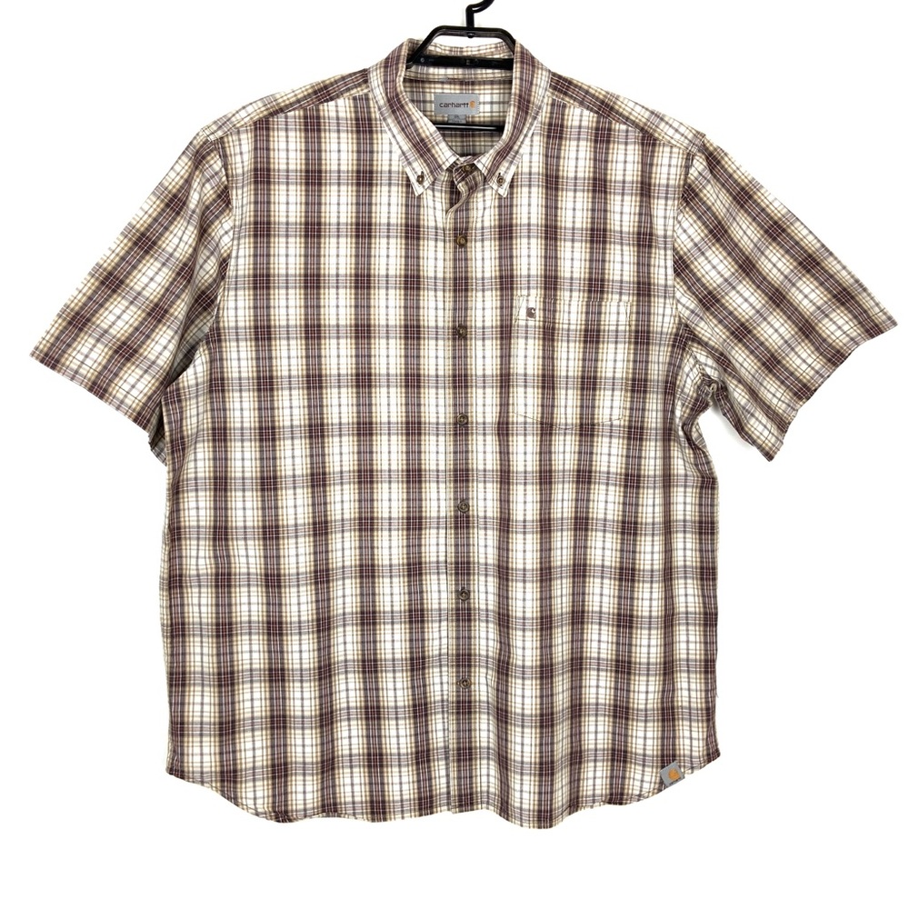 Carhartt Relaxed Fit Plaid Button Down Shirt 2XL